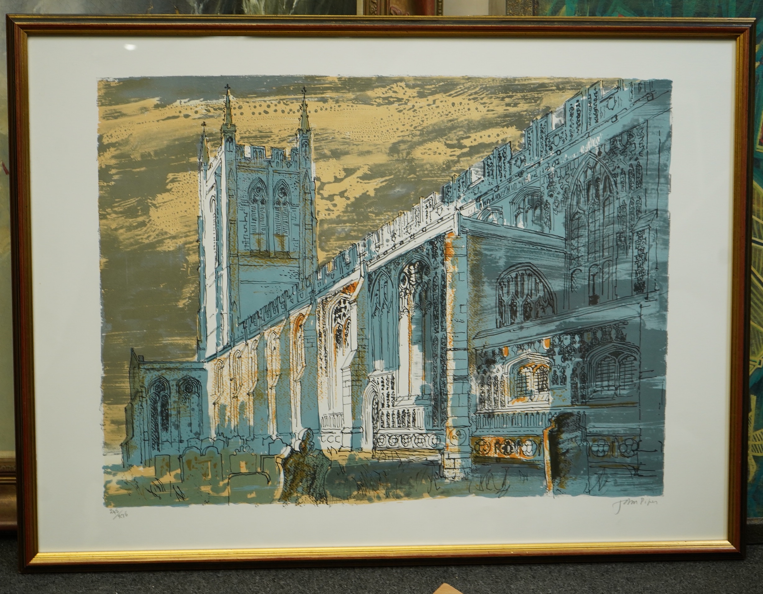 John Piper (British, 1903-1992), Long Melford Church (Levinson 336), lithograph, visible sheet 55 x 75cm